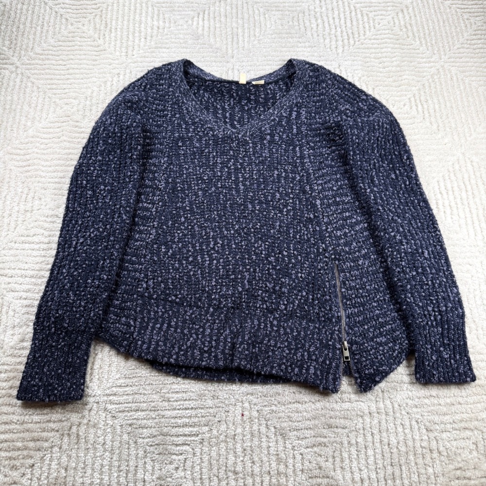Moth Anthropologie Sweater Women's Medium Navy Blue Wool Alpaca Marled Boho Edgy